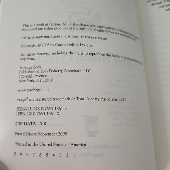 CAT IN A SAPPHIRE SLIPPER Midnight Louie Mystery Carole Nelson‎ Douglas ARC PB - Picture 3 of 9
